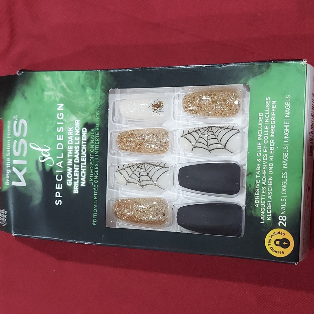 Halloween Spider Web Glow In The Dark Glue on Nails